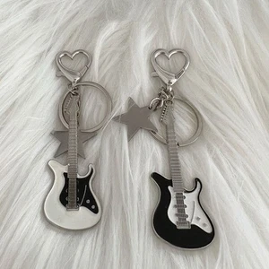 Y2k Guitar Love Heart Star Key Chain for Women Sweet Cool Trend Fashion_W - Picture 1 of 10