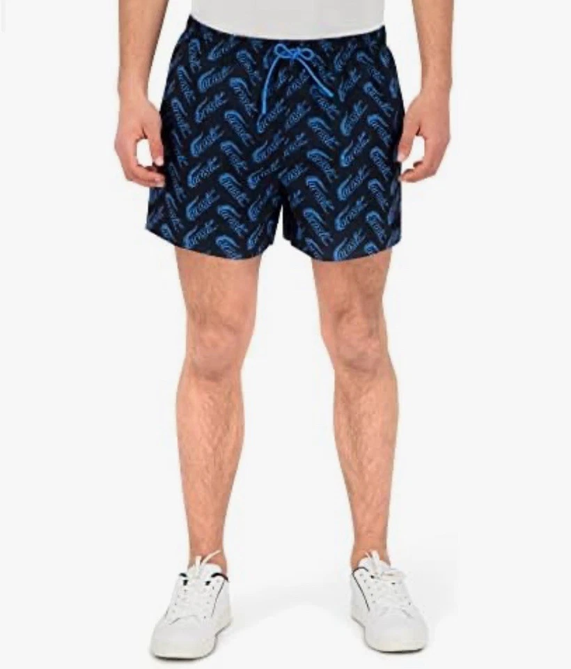 LACOSTE Men's Shorts Swim Logo-Print 5" Trunks Blue Size: S - Imagem 1 de 4