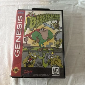 Estuche BOOGERMAN a Pick and Flick Adventure (SEGA Genesis) Auténtico Clam CAJA SOLO - Imagen 1 de 7