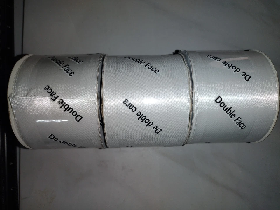 White Ribbon Offray 2.25" wide 21' - LOT OF 3 SPOOLS - NEW - Image 1 of 1