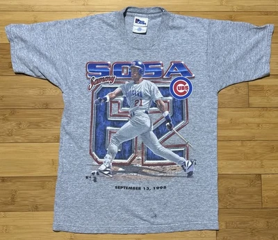 Camiseta ProPlayer 1998 Vintage Chicago Cubs Sammy Sosa 62 HR Talla Juvenil (14-16) Foto 1 de 4