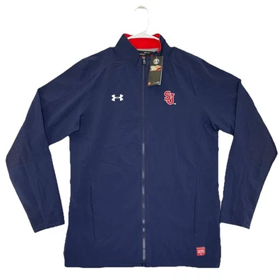 Chaqueta Under Armour Para Hombre St Johns S Suelta Cremallera Completa Azul Rojo Colección Sobre el Campo Foto 1 de 4