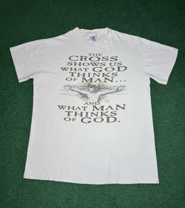 insane 90s Jesus tee T-shirt crucifix god rare vintage hipster trendy medium - Picture 1 of 6