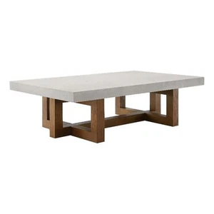 ACME Keven Transitional Wood Rectangular Coffee Table in Walnut/Gray - Picture 1 of 5