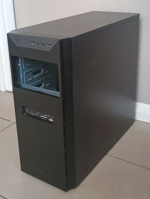 Black Antec Mid Tower ATX Desktop PC Case With Front I/O Ports & Card Reader - Image 1 of 4