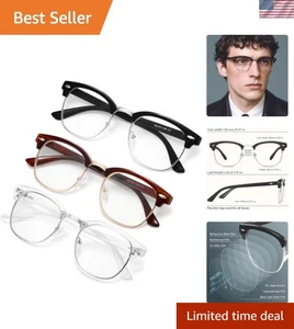 Gafas de luz azul de material mixto de moda con protección UV - Lentes transparentes - Imagen 1 de 8