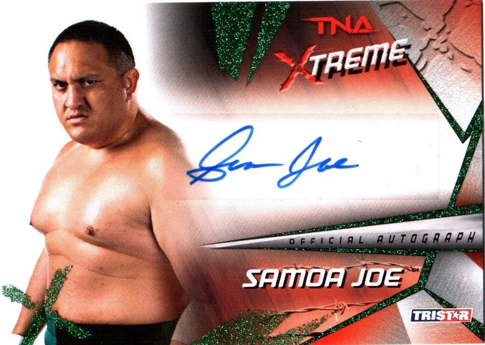 TNA Samoa Joe 2010 Xtreme GREEN Authentic Autograph Card SN 9 of 25 - Image 1 of 1