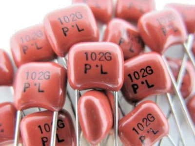 12X - 1000pF @ 50V (2%) (PANASONIC) POLYPROPYLENE FILM CAP (TONE/AUDIO/AMP) #119 - image 1 of 2