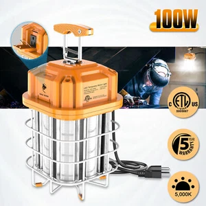 Linkable LED Temporary Work Light 100W Construction Jobsite Hanging Lamp 14500LM - Picture 1 of 9