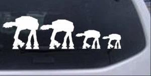 AT AT Star Wars Stick Family Car Truck Window Laptop Decal Sticker White 10.5X3 - Picture 1 of 1
