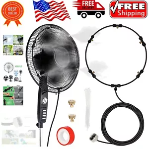 Transform Your Fan: 19.36FT Misting Kit with 5 Brass Nozzles for Summer Comfort - Picture 1 of 9