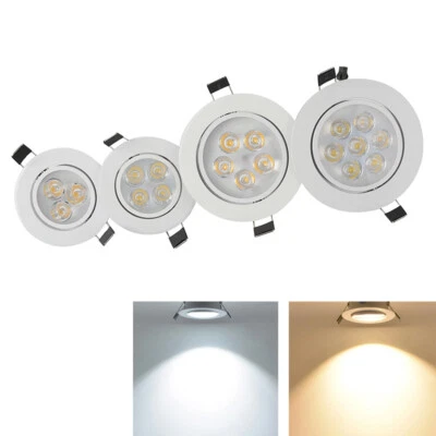 Recessed Led Ceiling Down Light Lamp Fixture 9W 15W 21W Spotlight Round Indoor - Image 1 of 4