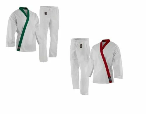 ProForce GUP Trimmed Tang Soo Do TSD Uniform Gi (Elastic) Red or Green - Image 1 of 1