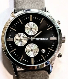 Breed Men's Watch Chronograph Gray Strap -Date -Luminous hands Offers Welcome - Picture 1 of 4