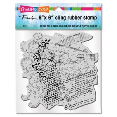 STAMPENDOUS RUBBER STAMPS CLING GRUNGE COLLAGE NEW cling STAMP LAST ONE - Image 1 of 3