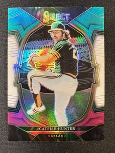 2023 Select Baseball Prizms Teal White Pink #33/49 Catfish Hunter OAKLAND A's