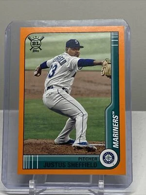 2021 Topps Big League Orange #217 Justus Sheffield - Seattle Mariners - Image 1 of 2