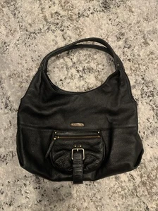 Michael Kors Black Pebbled Leather Bag Womens Purse - Picture 1 of 9