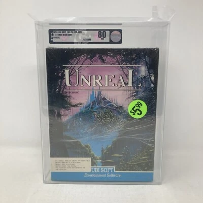 Unreal IBM PC MS-DOS Ubisoft 1990 Big Box Sealed VGA Graded 80 Extremely Rare - Image 1 of 4