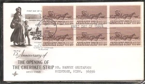 US SC # 1360 Cherokee Strip FDC. Arcraft Cachet - Picture 1 of 1