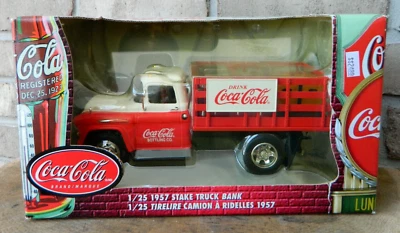 ERTL 1:25 Coca-Cola 1957 Chevrolet Stake Bed Truck Bank - Image 1 of 4