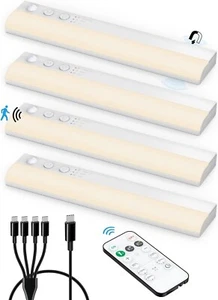 4PCS Under Cabinet Light Motion Sensor with Remote Control Kitchen Led Light Bar - Picture 1 of 11