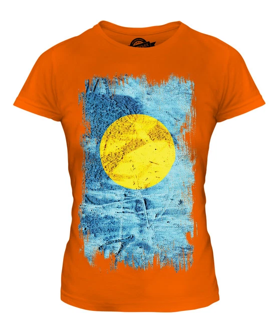 CAMISETA PALAU GRUNGE BANDERA DAMAS TOP BELAU FÚTBOL PALAUAN REGALO SHIRT Foto 1 de 1