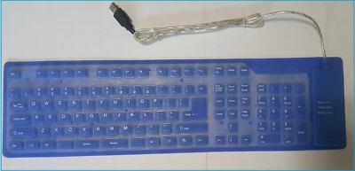 USB Foldable Waterproof Keyboard-Retractible Mouse Combo - Blue/Gray - Image 1 of 4