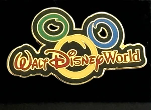 WALT DISNEY WORLD MICKEY MOUSE HEAD EARS MULTICOLOR SWIRL PIN ON CARD - Picture 1 of 4