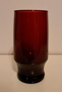Vintage Ruby Red Anchor Hocking Glass Vase Tumbler 5.5" - Picture 1 of 7