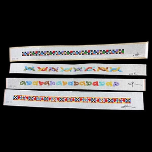 COOK HP NEEDLEPOINT CANVAS: YOU CHOOSE BELT / STRAP ABSTRACT ARROWS HEART GG - Picture 1 of 5