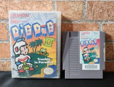 Vtg 1989 Nintendo NES Dig Dug II  Trouble In Paradise Video Game Tested Working - Image 1 of 4