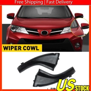 For Toyota RAV4 2013-2018 Black Pair Front Wiper Side Cowl Extension Cover Trim - Picture 1 of 8