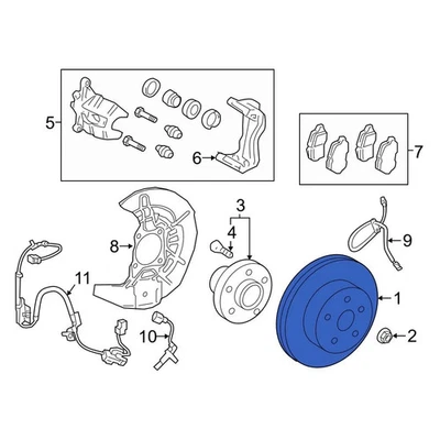 For Lexus RX450hL 2018-2022 Lexus 4351248130 Front Disc Brake Rotor Foto 1 de 2