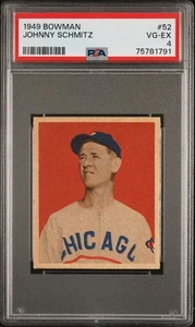 1949 Bowman Johnny Schmitz PSA 4 Cubs #52 - Picture 1 of 2