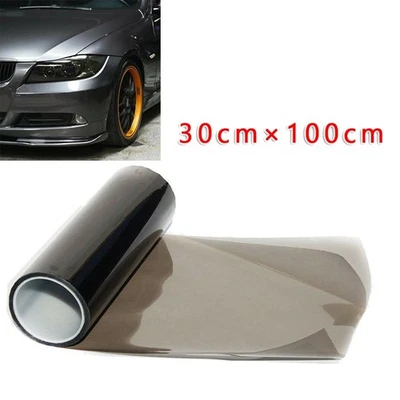 30cm x 100cm Light Smoke Black Tint Film Headlights Tail Lights Car Vinyl Wrap - Image 1 of 4