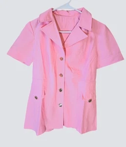 Camicetta donna vintage retrò con bottoni rosa taglia media - Foto 1 di 3