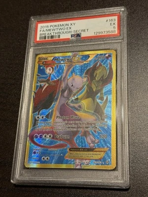 Pokémon XY Meet EX #163 Full Art Holo Secret Rare Card 2015 Breakthrough PSA 5 - Image 1 of 2