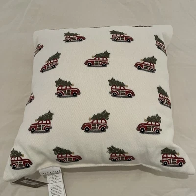 Pottery Barn  Woody Car  20x20 Pillow Christmas Holiday Tree Indoor/Outdoor - Image 1 of 3