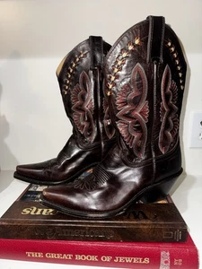 Justin Brown Damiana Boots Women’s Sz 8 B Western Cowgirl Boot L4301 Snipe Toe - Picture 1 of 12