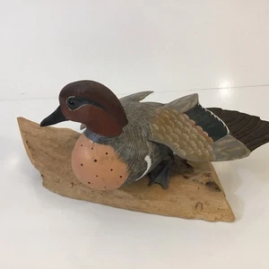 Ducks Unlimited Skulptur von William Veasey signiert limitierte Ausgabe #749 grün geflügelt türkis - Bild 1 von 15
