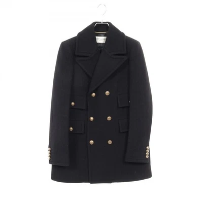 SAINT LAURENT PARIS Pea Coat Wool Angola Black #F38 Used Women - Image 1 of 4