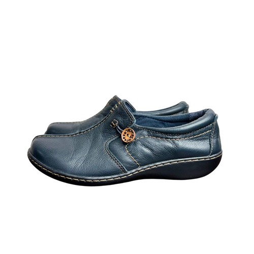 Scarpe basse donna Clarks in pelle blu taglia 7 5M