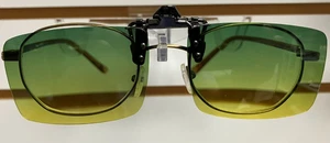 Green to Yellow Gradient Clip On Sunglasses - Not polarized - USA Seller - Bild 1 von 2