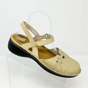 Naot Cream Beige Leather Slingback Closed Toe Sandals Size 41 Arch Support - Picture 1 of 11