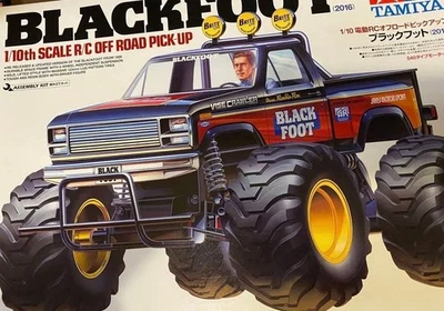 Tamiya Blackfoot 1/10 RC Off-Road Pickup Car Kit Yellow Wheels Ball Bearings - Image 1 of 4