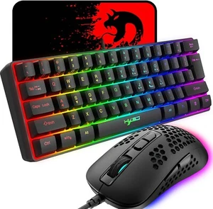 HXSJ V700 60% Wired Mini Gaming Keyboard und Wired Lightweight 383 Mouse Combo - Afbeelding 1 van 27