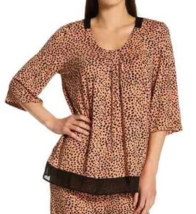 Donna Karan Sleepwear Classic Sleep Tee in Natural Animal, M, XL - Picture 1 of 13