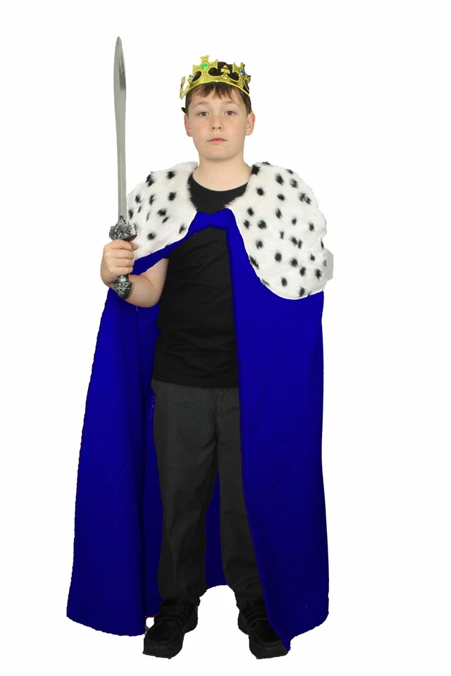 Childs King Queen Cape & Crown Christmas Nativity Fancy Dress [Age 8-12] - Image 1 of 1