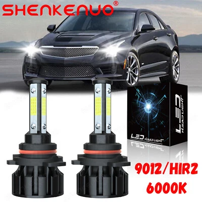 For Cadillac ATS 2013-2017 - 9012 LED Headlight Bulbs 6000K White High/Low Beam - Image 1 of 4